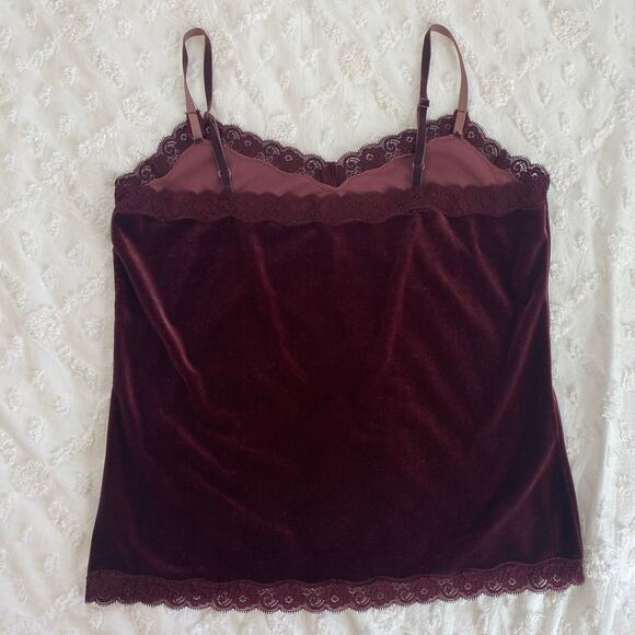 Coldwater Creek Velvet Lace Cami Womens Size Medium Whimsigoth Witchy Y2K Style - Picture 2 of 5
